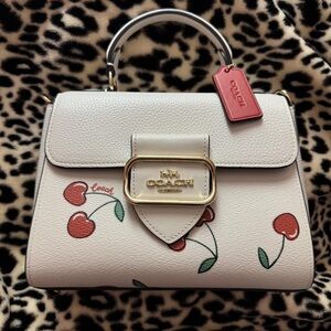 Coach White and Red Cherry Satchel